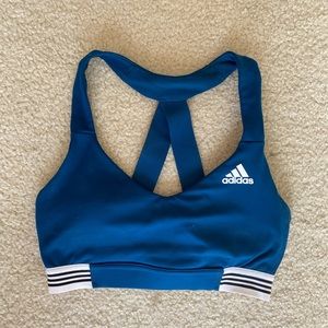 adidas blue sports bra
